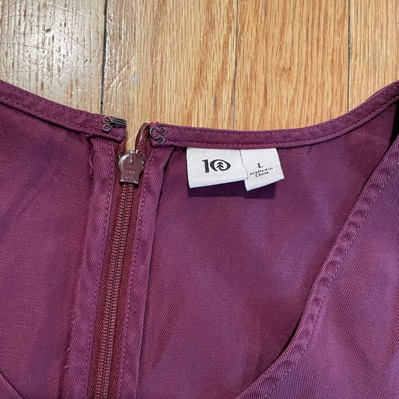 10 Tree Drop Waist Maroon Tank Top Romper with Tie Waist - Size L - Picture 6 of 6